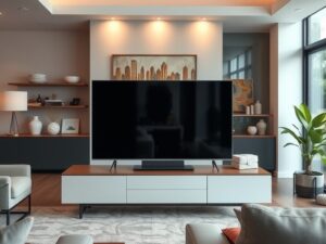 Telewizor w salonie: jak wybrać miejsce i wysokość dla wygody i estetyki wnętrza